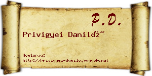 Privigyei Daniló névjegykártya