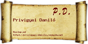 Privigyei Daniló névjegykártya